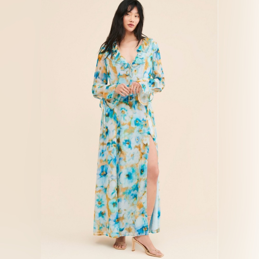 Rays for Days Wisteria Ruffled Maxi Dress
